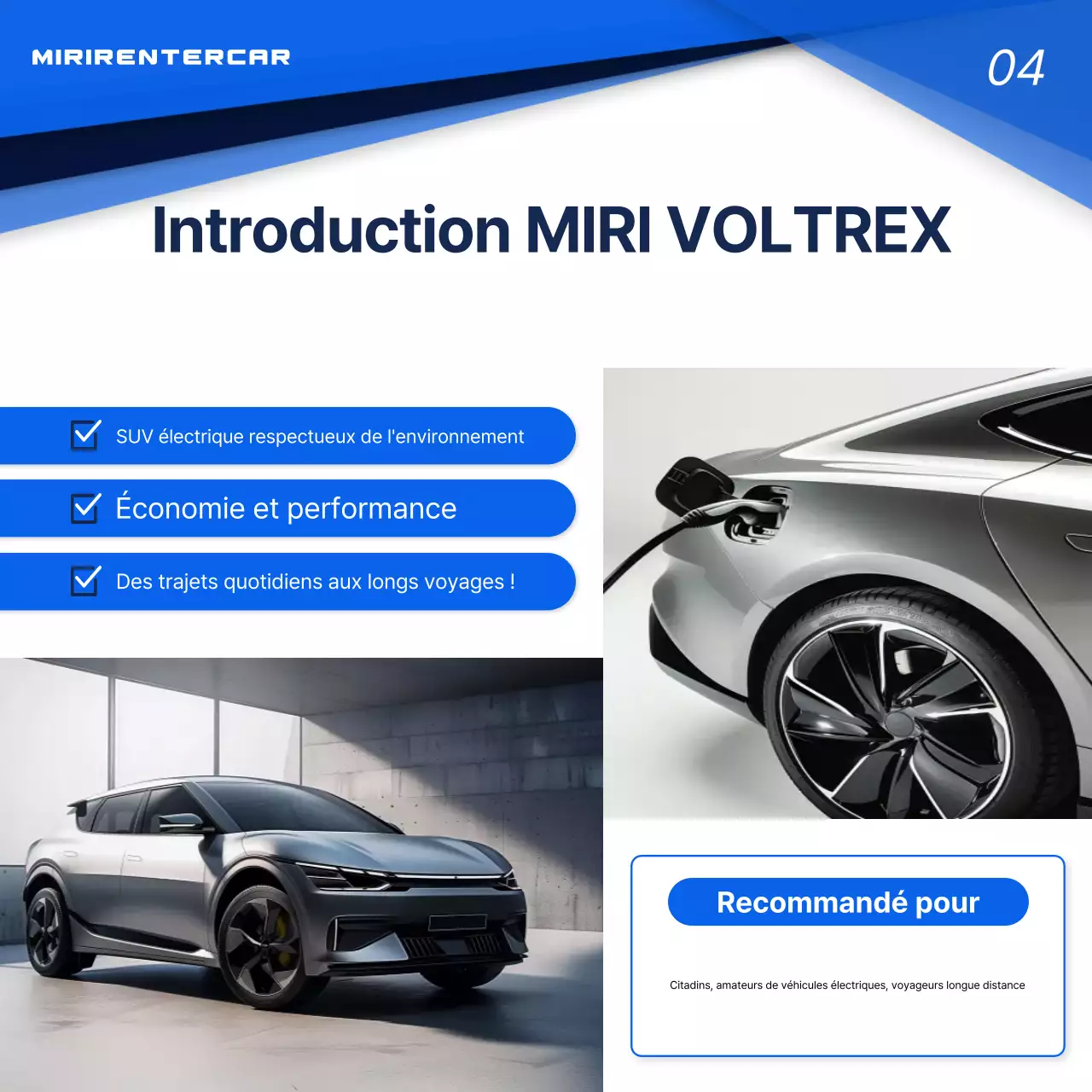 Publicité pour une voiture bleue moderne