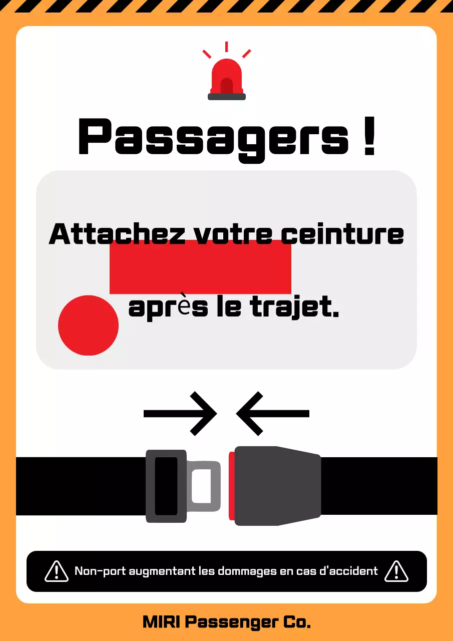 Consignes de sécurité de base orange