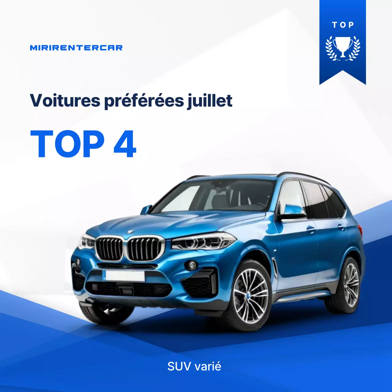 Publicité pour une voiture bleue moderne