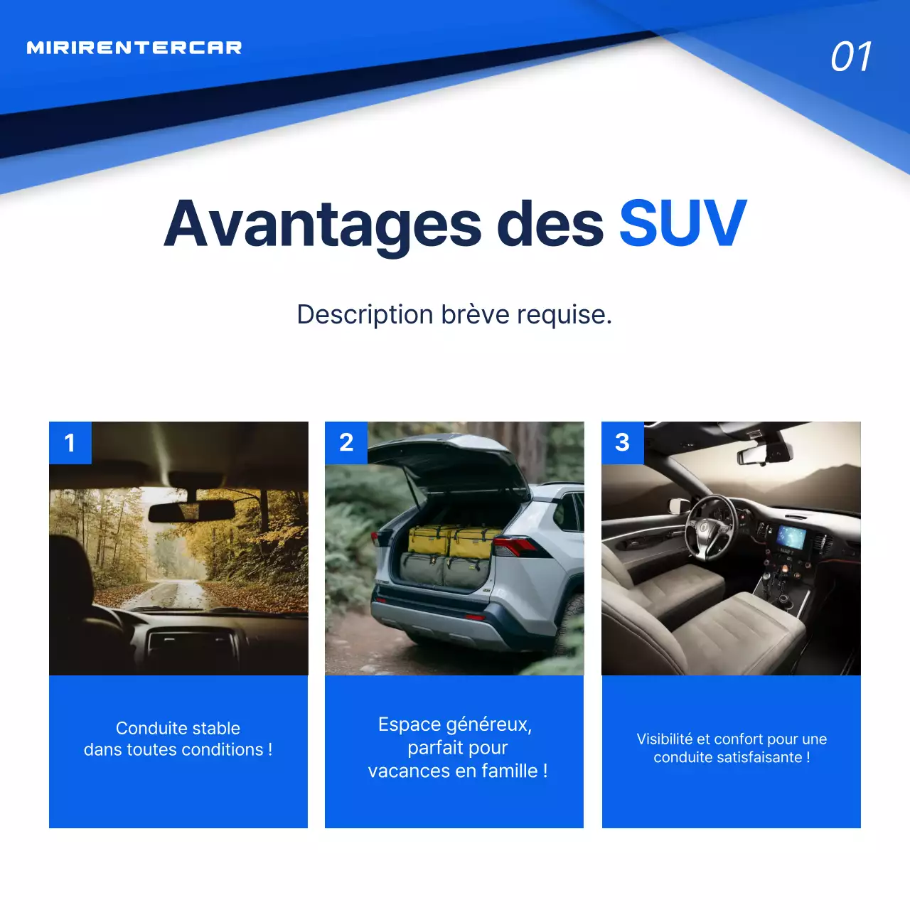 Publicité pour une voiture bleue moderne