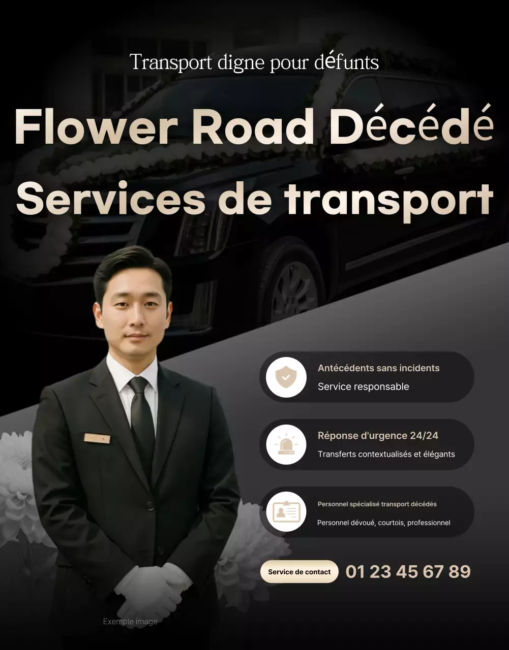 Publicité pour un transporteur de voitures simple et noir