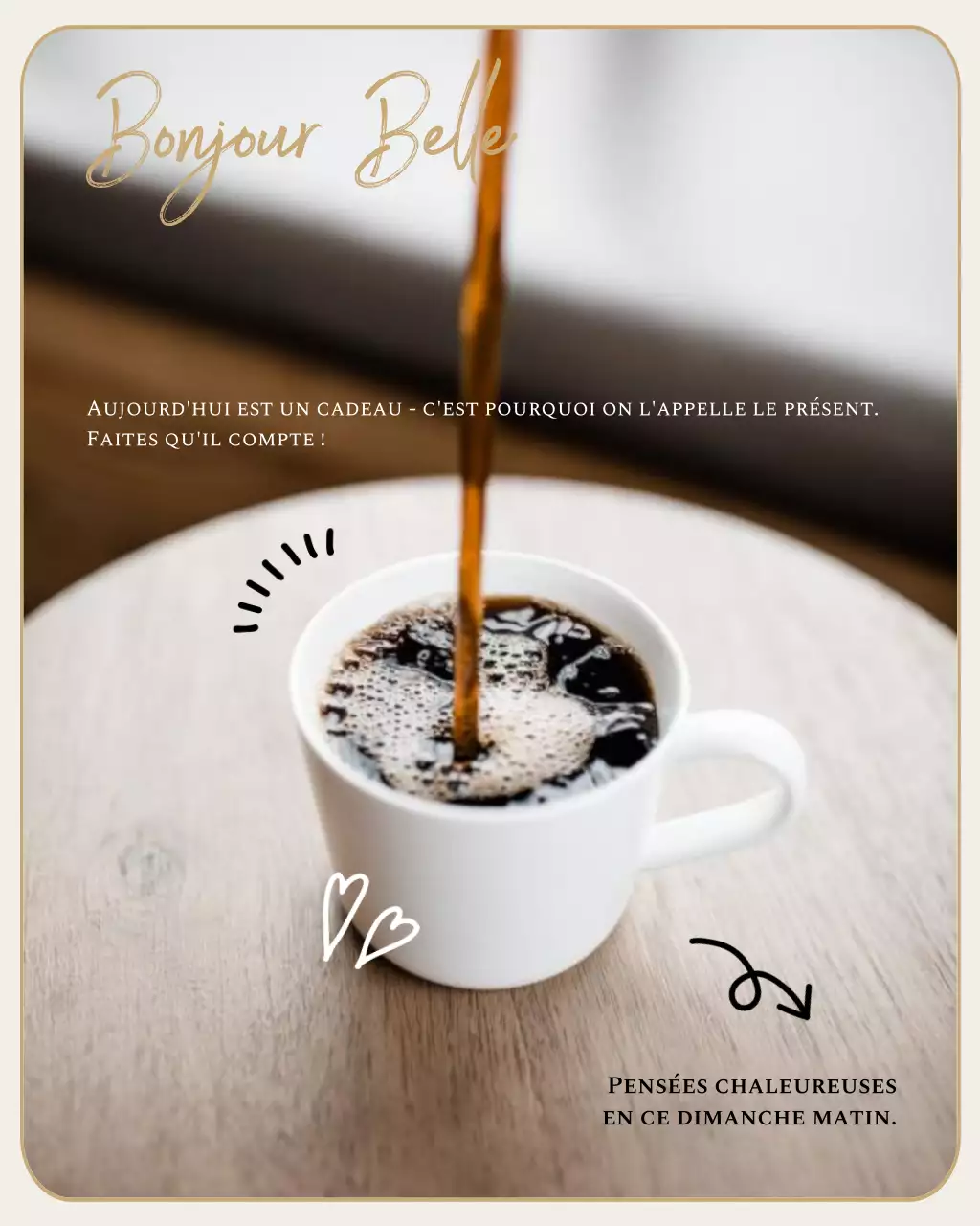 Salutations matinales esthétiques beiges