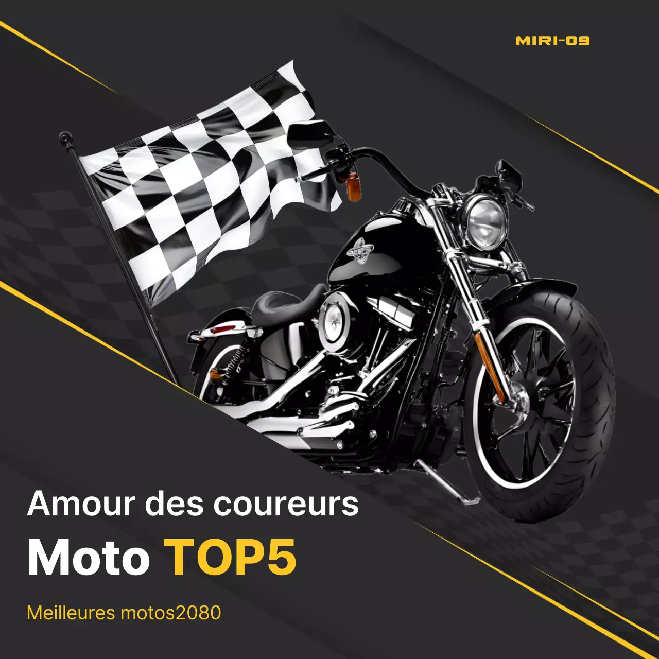 Publicité pour une moto moderne noire
