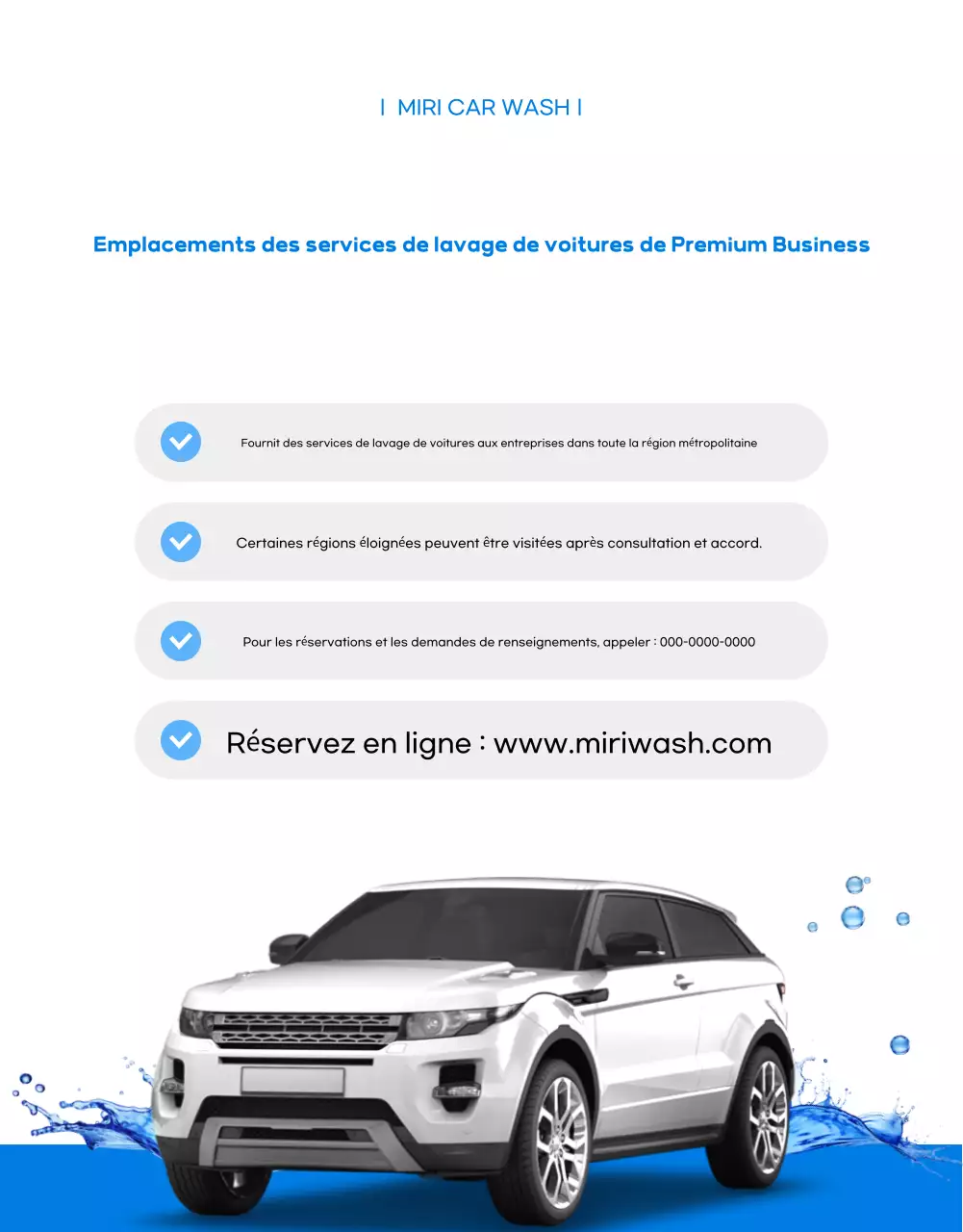 Promotion du service de lavage de voiture Blue Modern