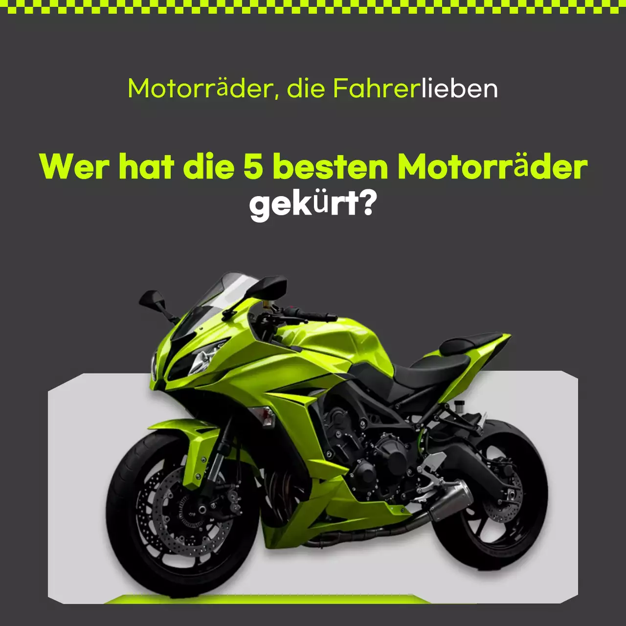 Grüne moderne Motorradwerbung