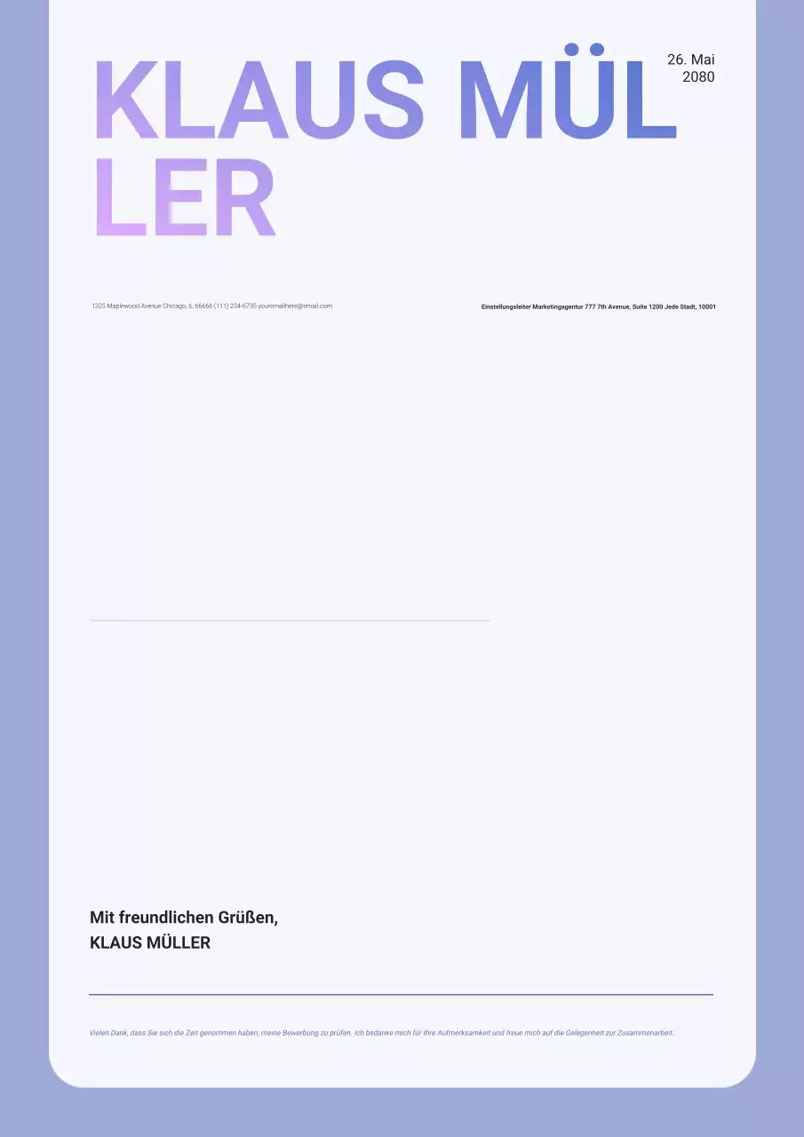 Lila moderner Geschäftsbrief