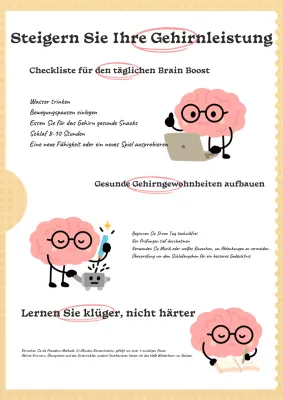 Beige Moderner Gehirnführer Poster