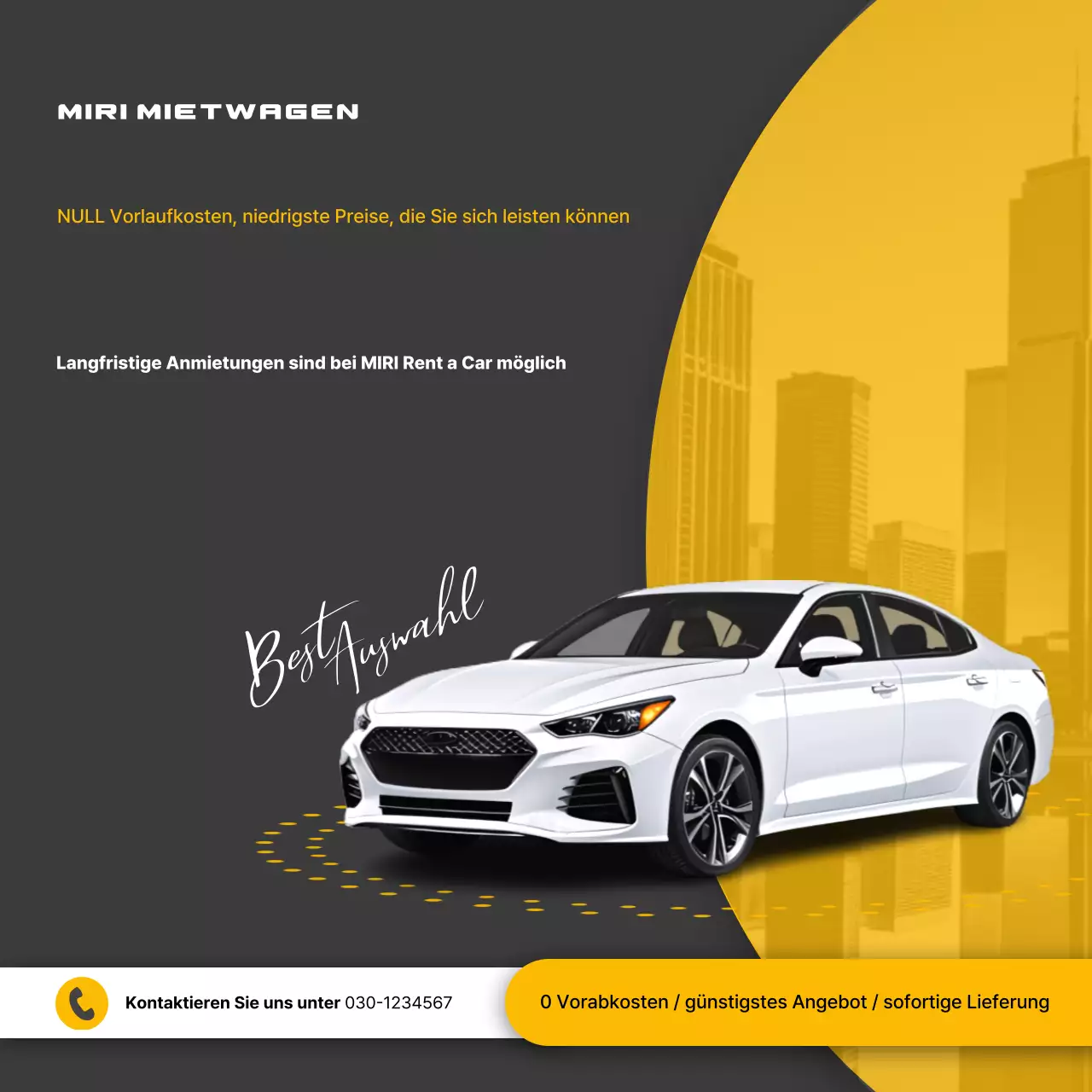 Schwarze moderne Autowerbung