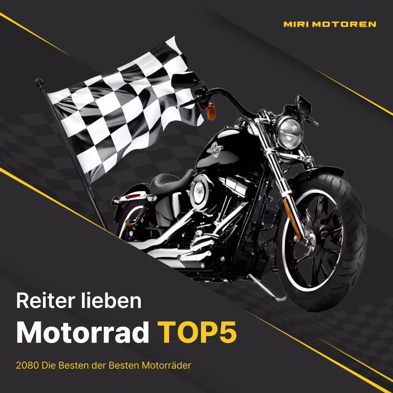 Schwarze moderne Motorradwerbung