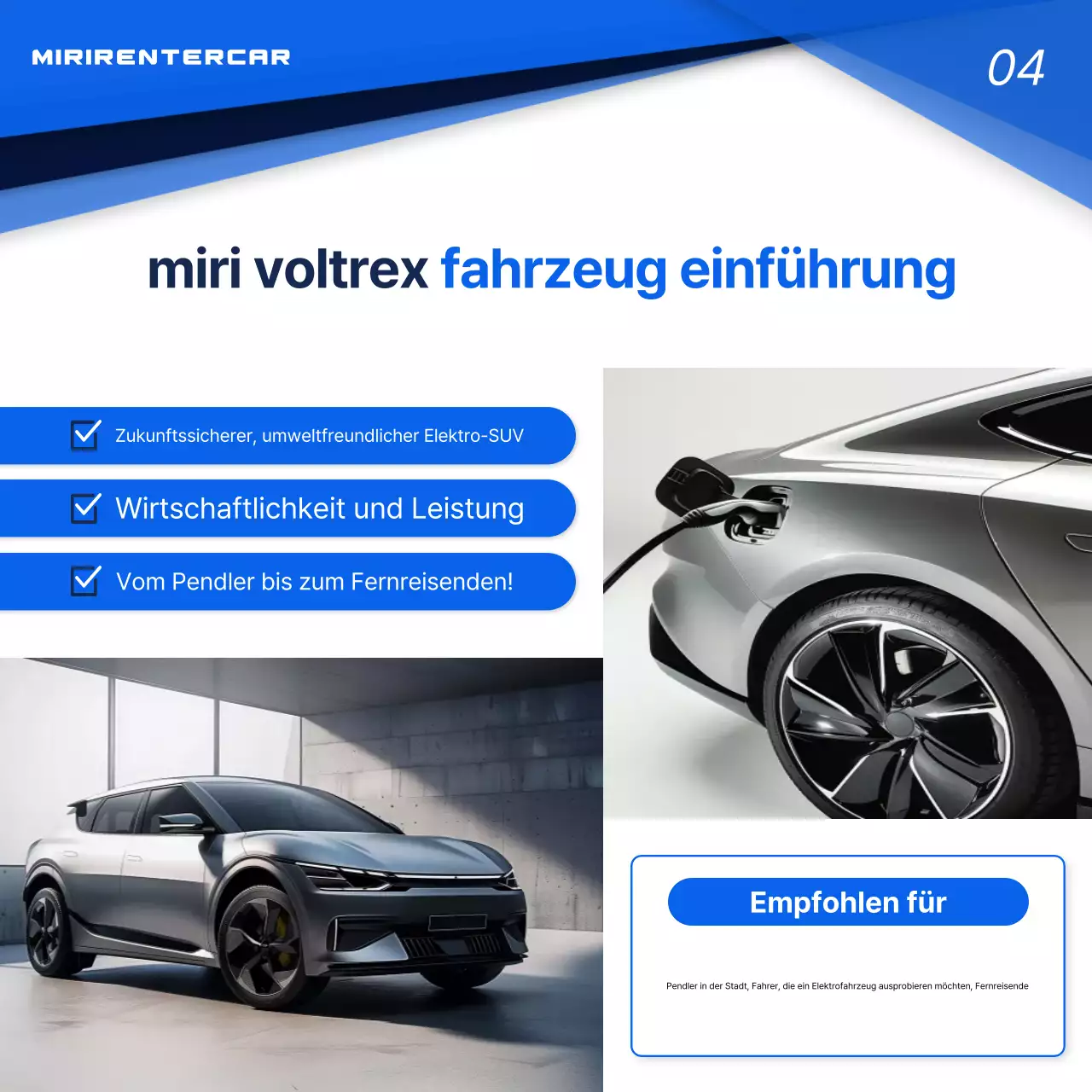 Blaue moderne Autowerbung