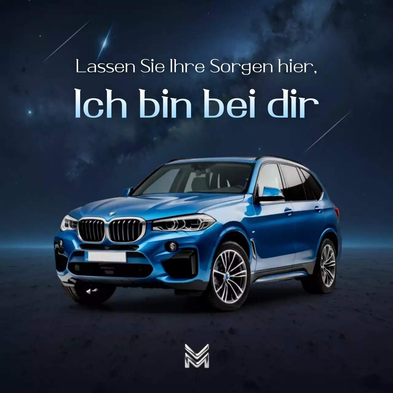 Blaue moderne Autowerbung