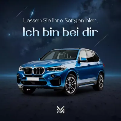 Blaue moderne Autowerbung
