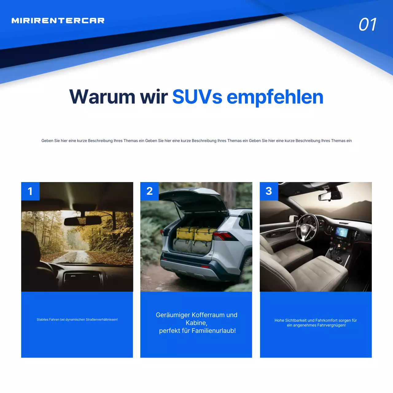 Blaue moderne Autowerbung