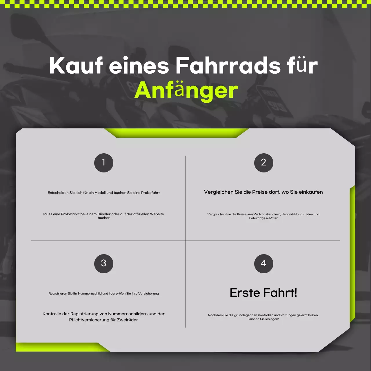 Grüne moderne Motorradwerbung