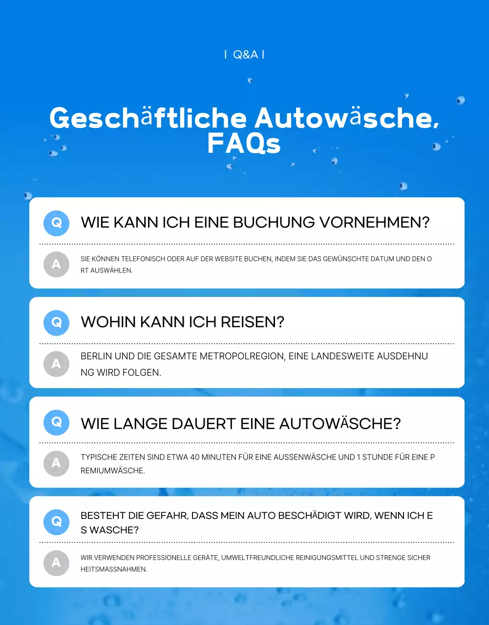 Blaue moderne Autowasch-Service-Aktion