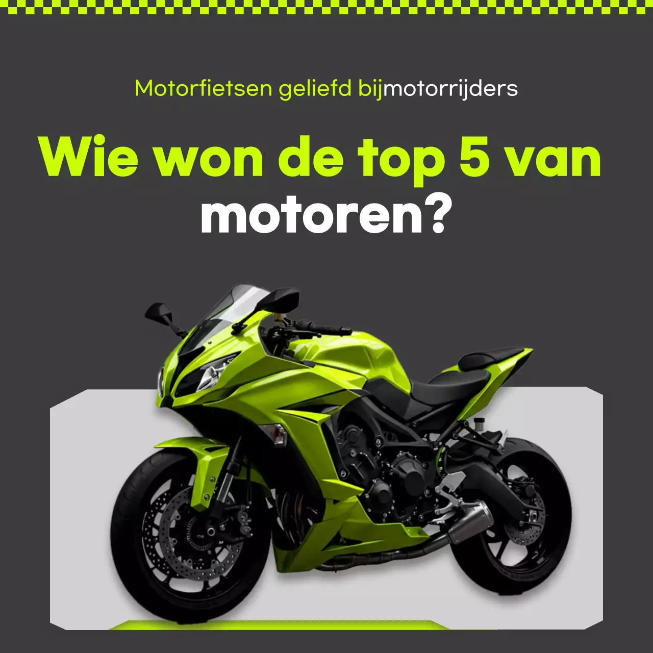 Groene moderne motorfietsadvertentie