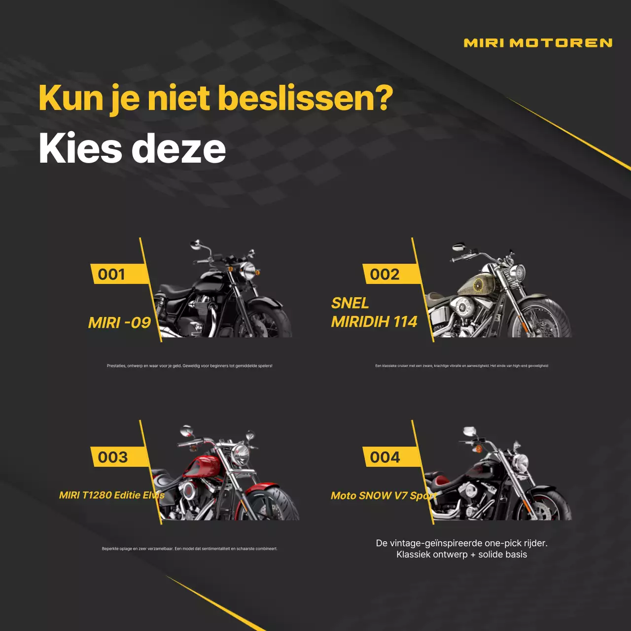 Zwarte moderne motorfietsadvertentie