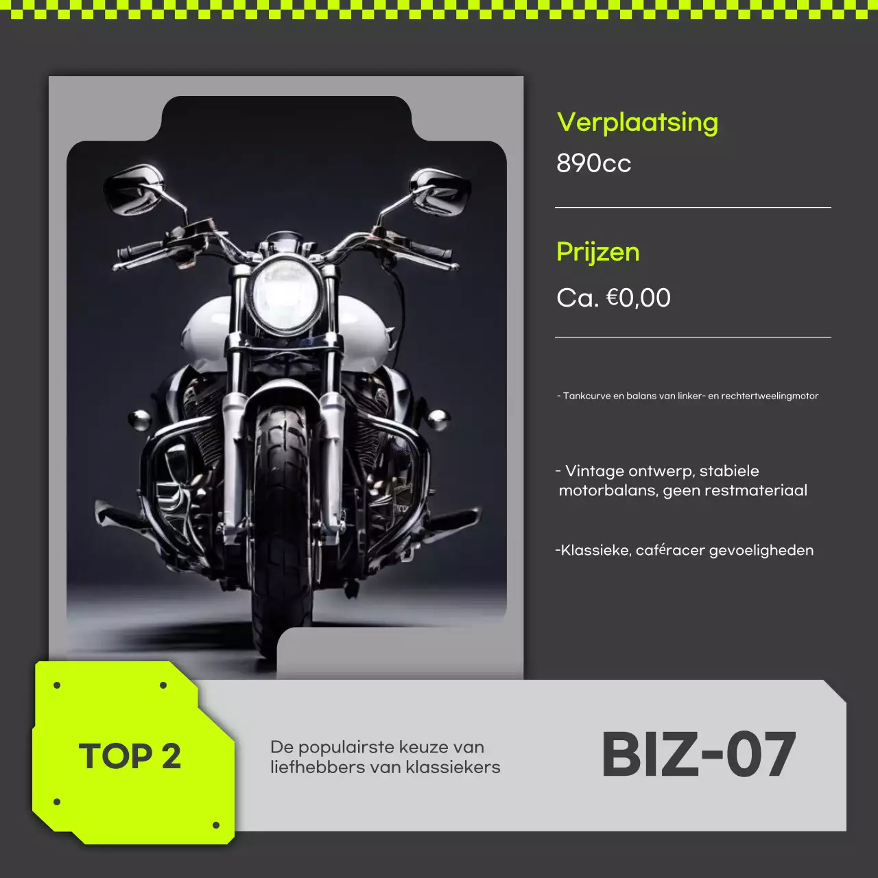 Groene moderne motorfietsadvertentie