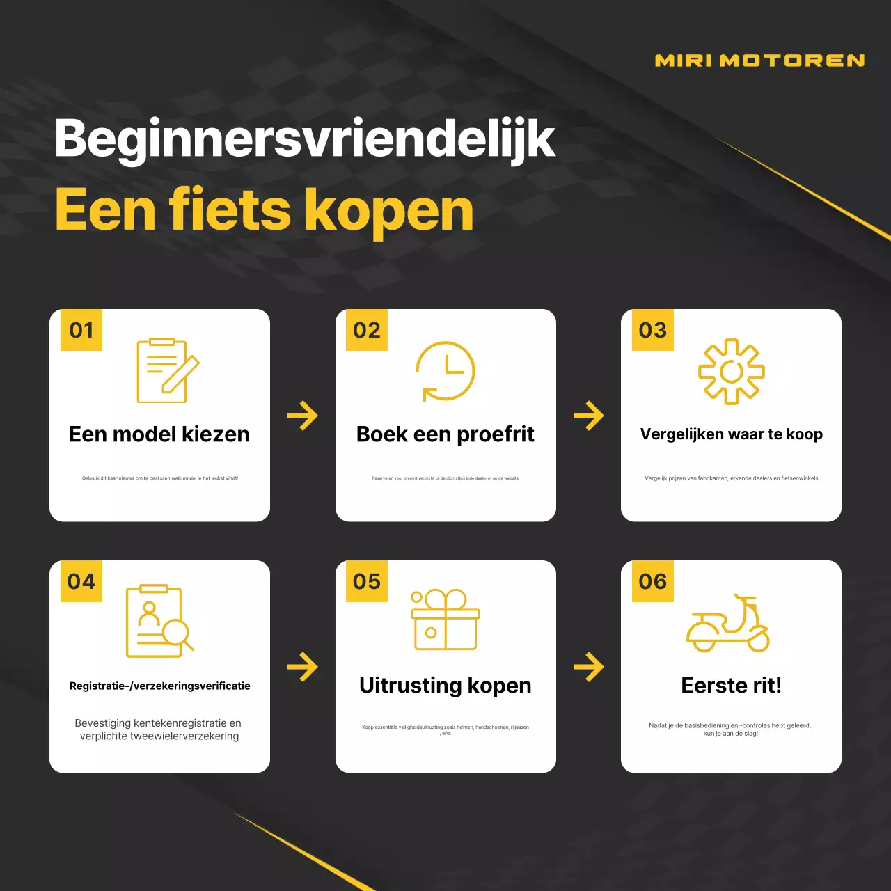 Zwarte moderne motorfietsadvertentie