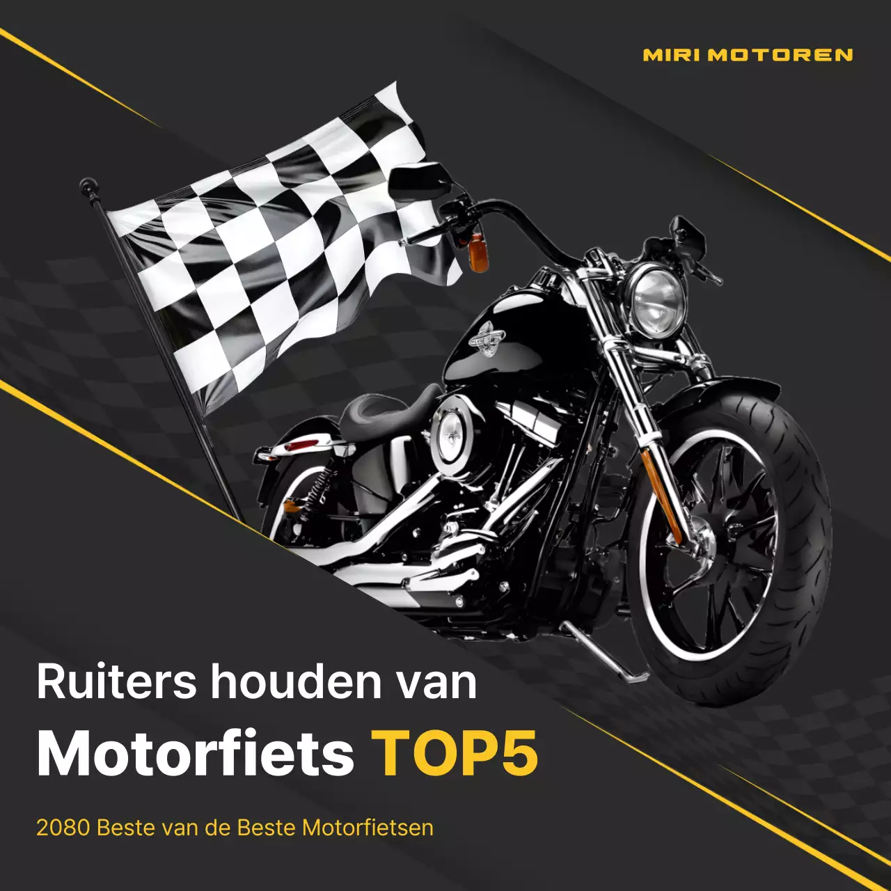 Zwarte moderne motorfietsadvertentie