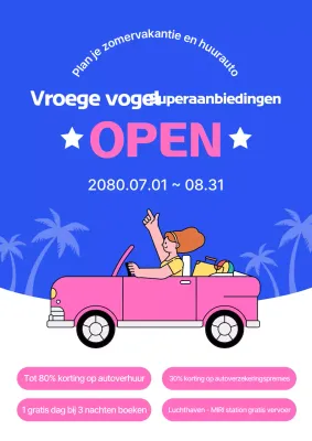 Blue Simple Autoverhuur Promotie