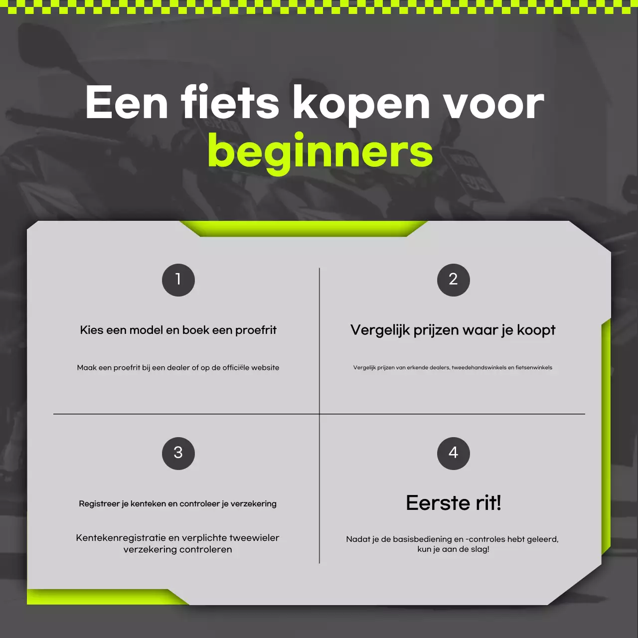 Groene moderne motorfietsadvertentie