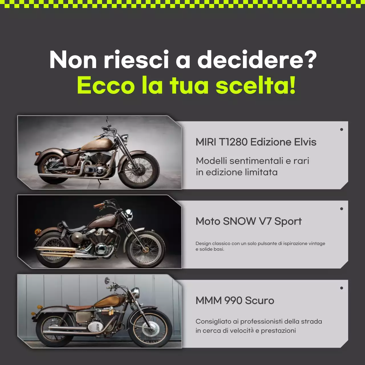 Pubblicità di motocicletta moderna verde