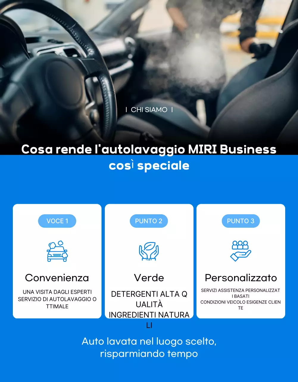 Promozione del servizio di autolavaggio Blue Modern