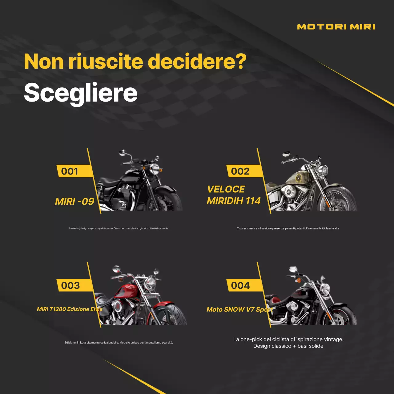 Pubblicità di motocicletta moderna nera