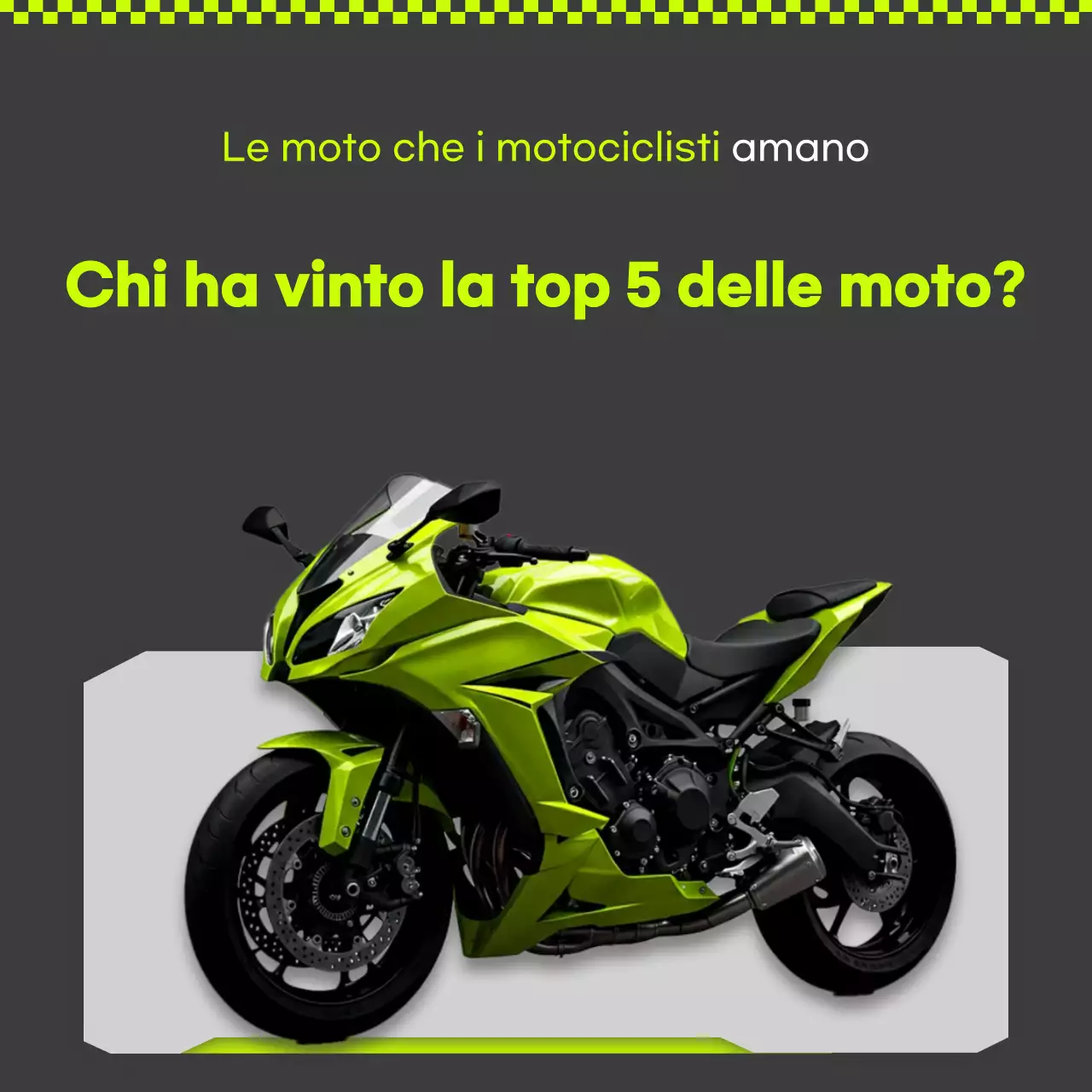 Pubblicità di motocicletta moderna verde