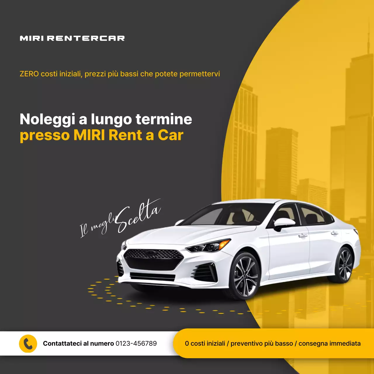 Promozione pubblicitaria di auto moderne nere
