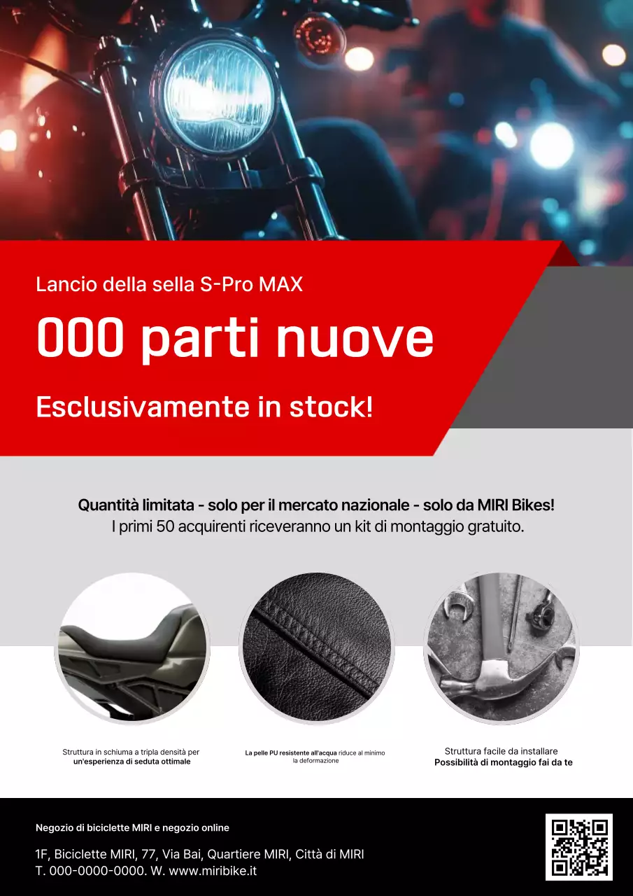 Pubblicità di motocicletta moderna rossa