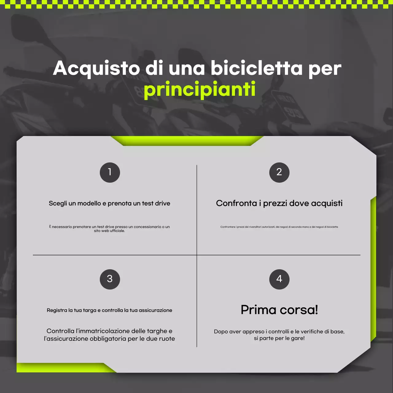 Pubblicità di motocicletta moderna verde