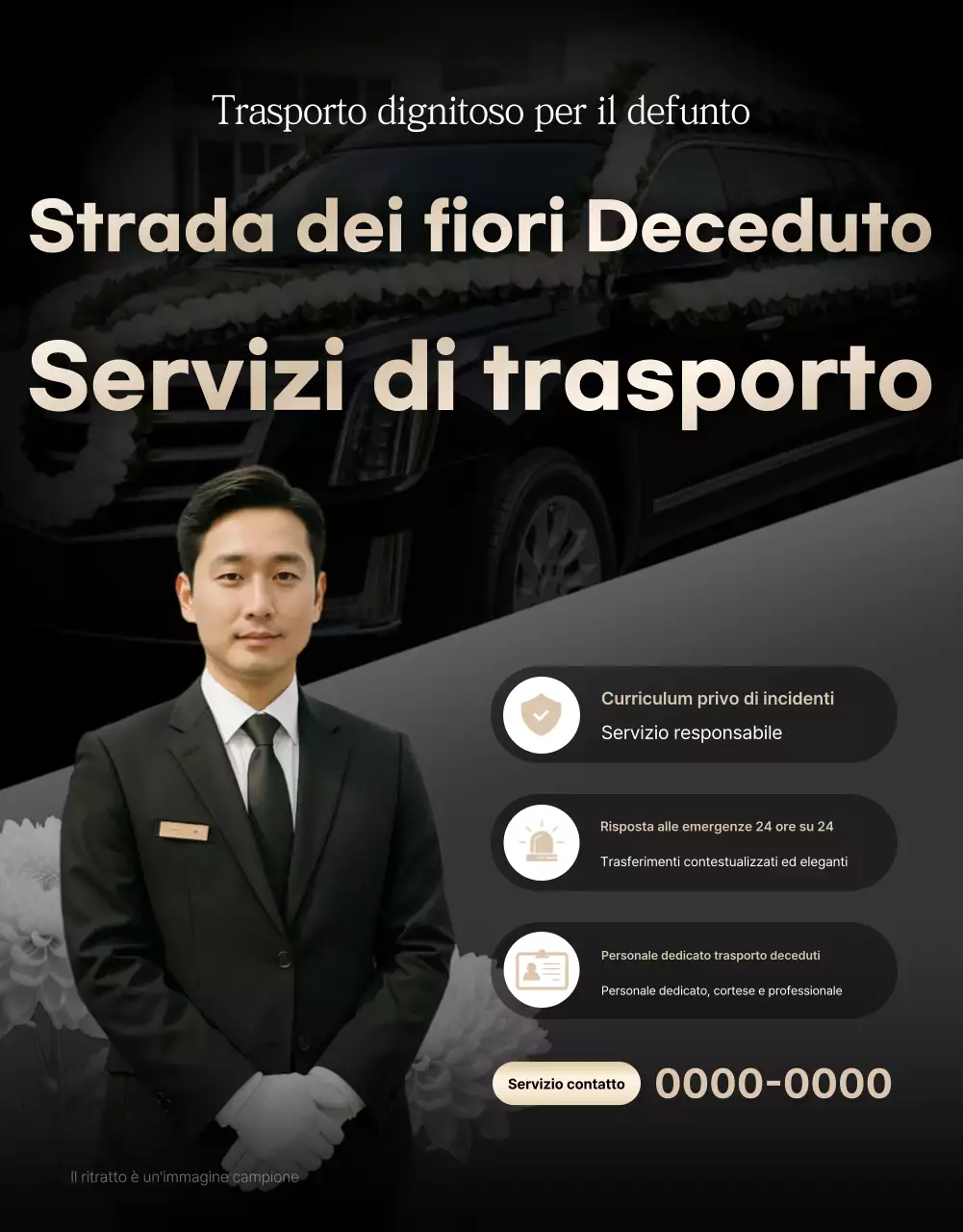 Pubblicità di un semplice trasportatore di auto nero