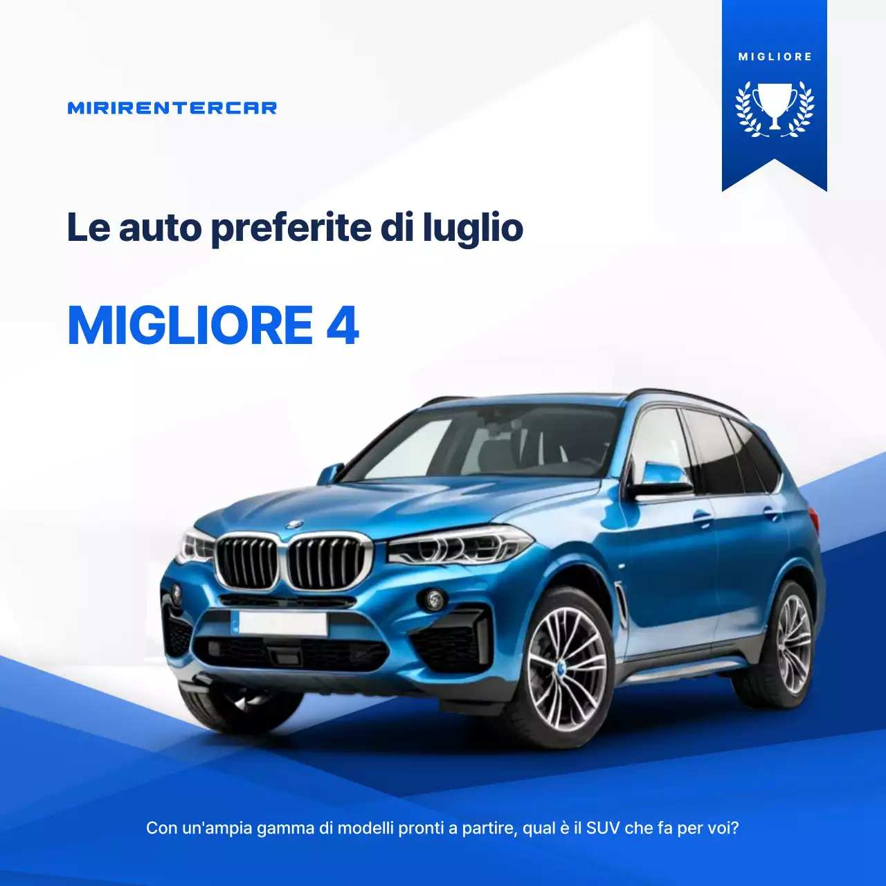 Pubblicità di auto moderna blu