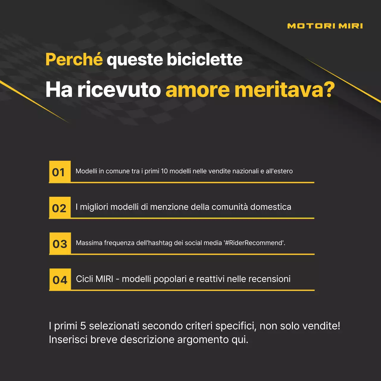 Pubblicità di motocicletta moderna nera