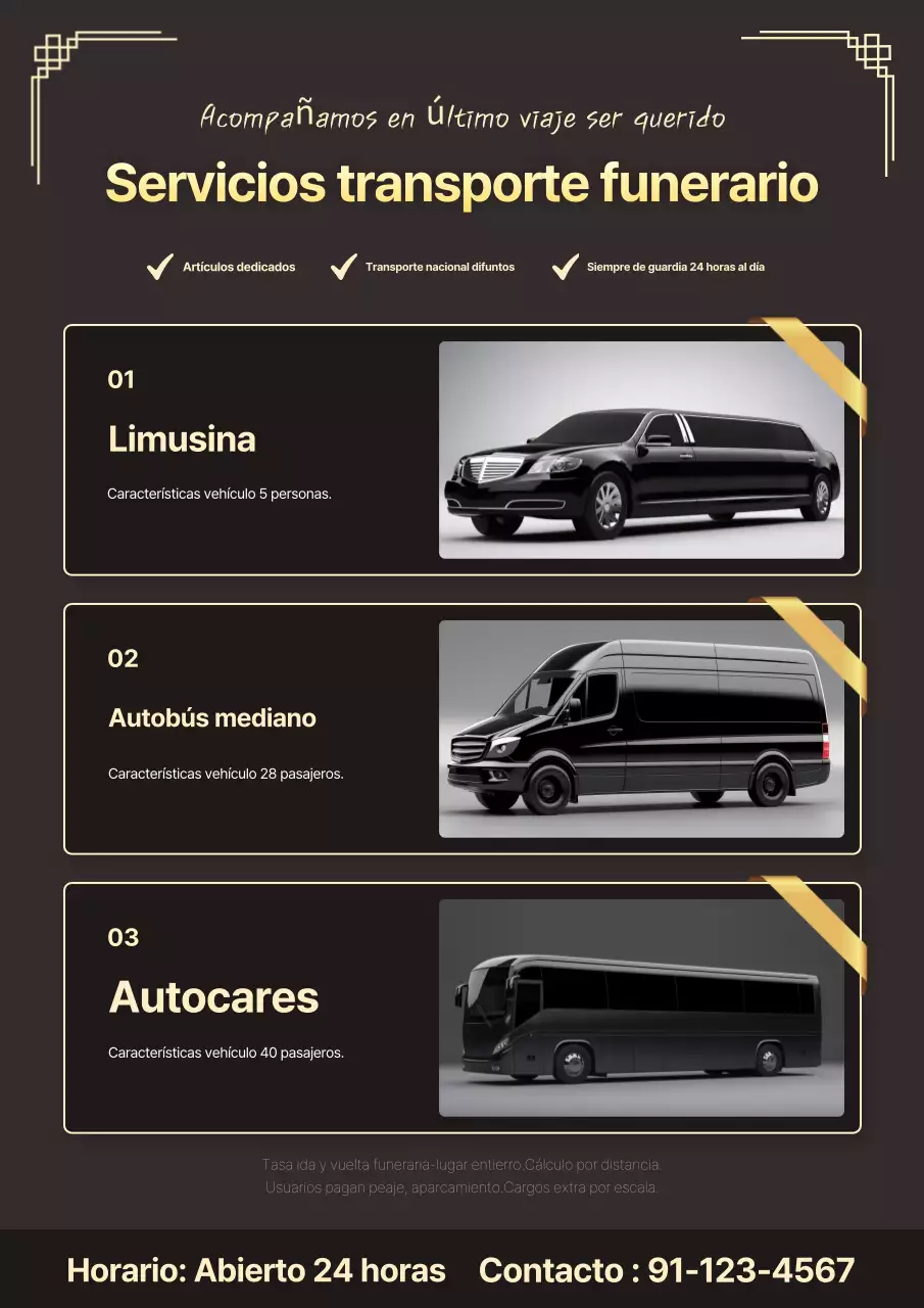 Guía de servicios de transporte Black Premium