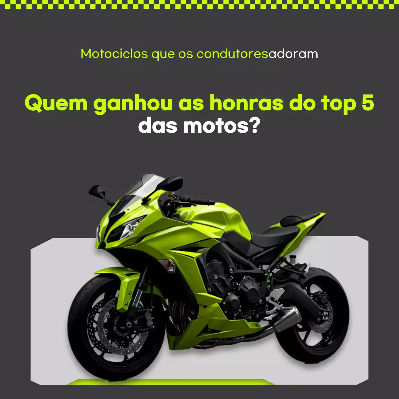 Anúncio de motocicleta moderna verde