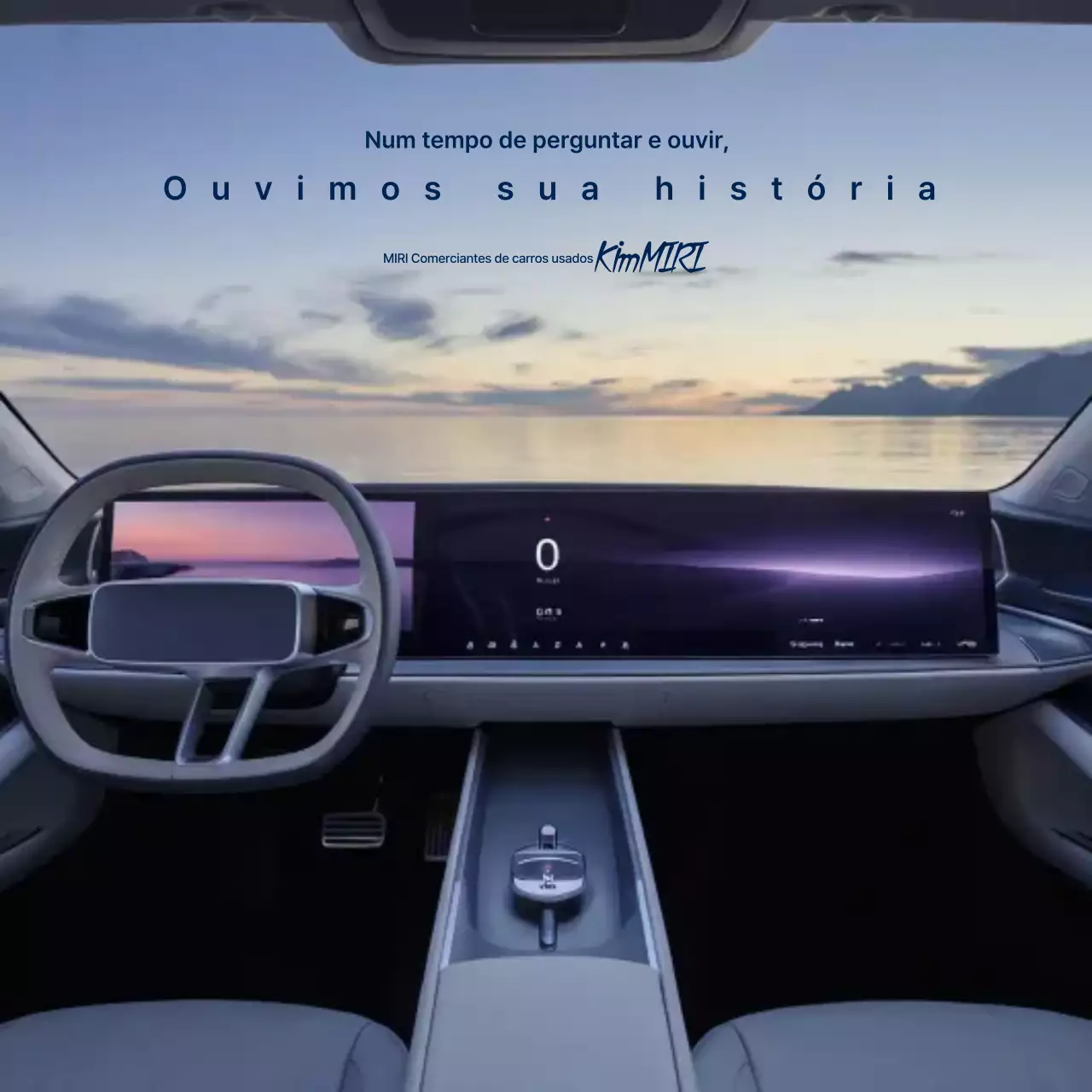 Anúncio de carro moderno azul