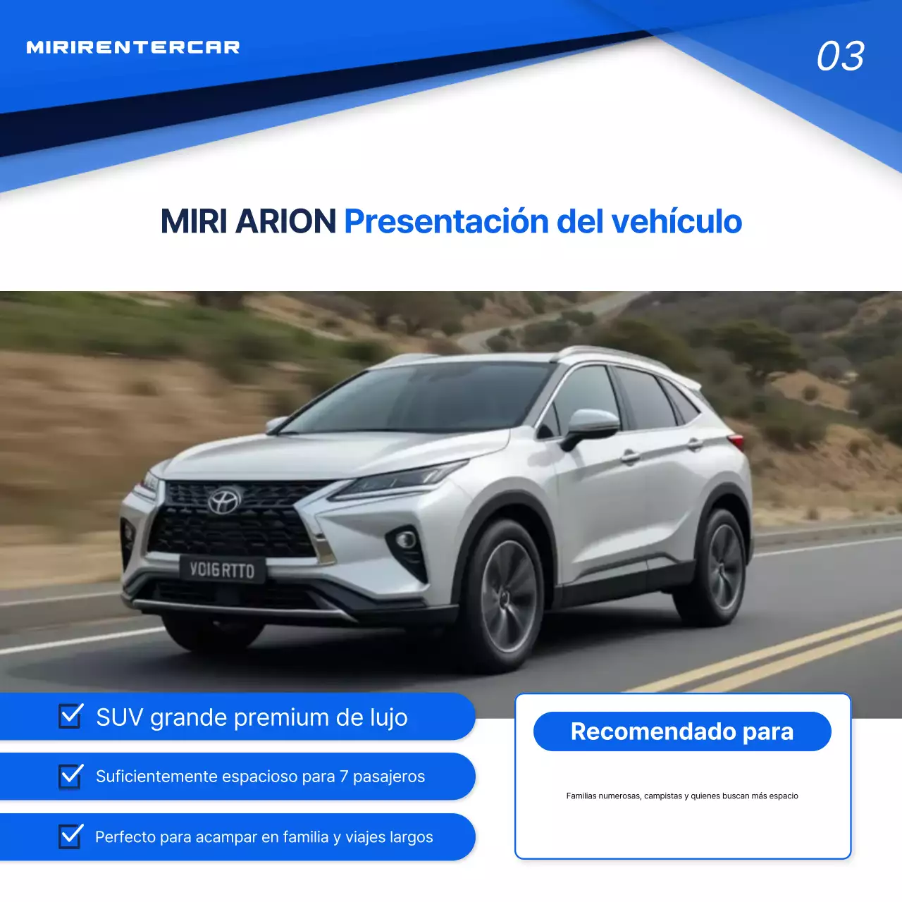 Anuncio de coche moderno azul