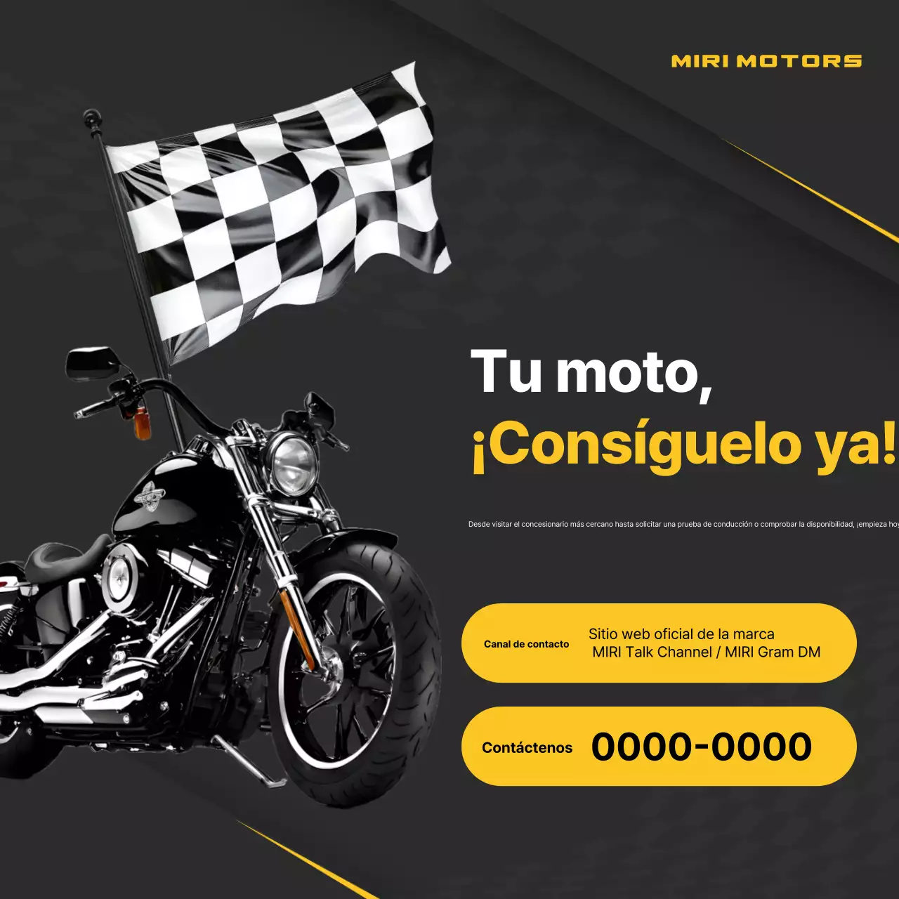 Anuncio de motocicleta moderna negra