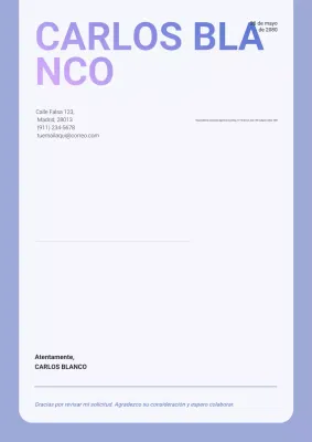 Carta comercial moderna morada