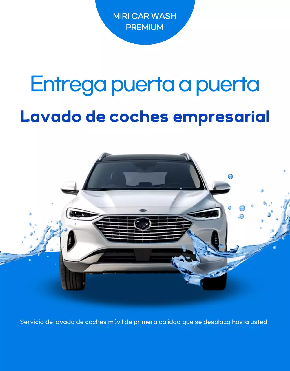 Promoción del servicio de lavado de autos Blue Modern