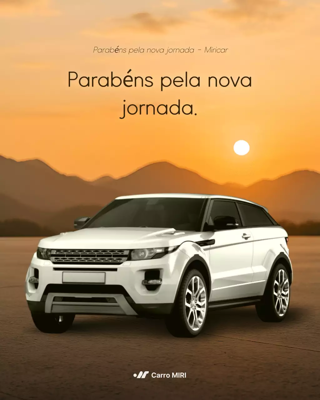 Anúncio de carro moderno laranja