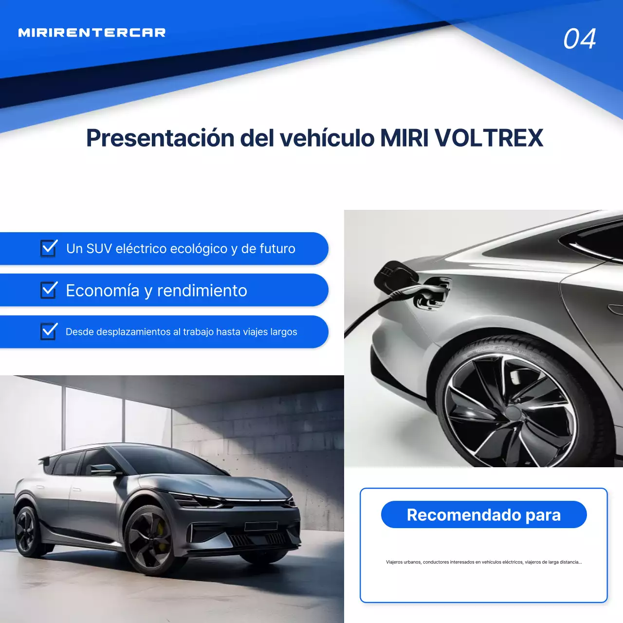 Anuncio de coche moderno azul