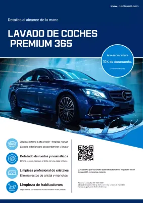 Anuncio de lavado de autos moderno azul