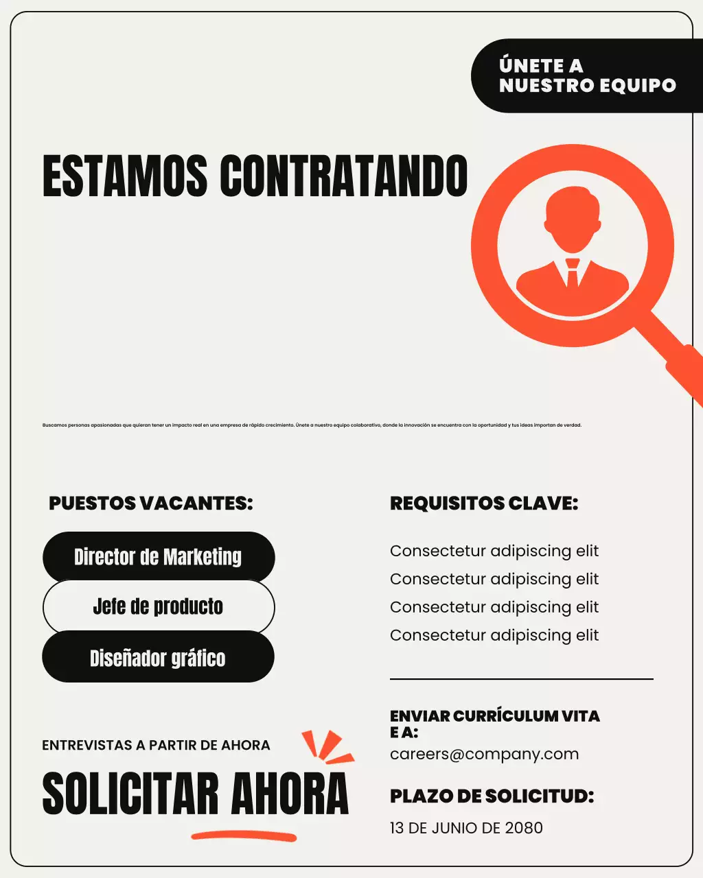 Anuncio de reclutamiento de Modern Neutral Orange