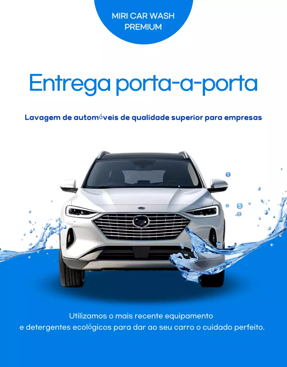 Promoção do Serviço de Lavagem de Carros Blue Modern