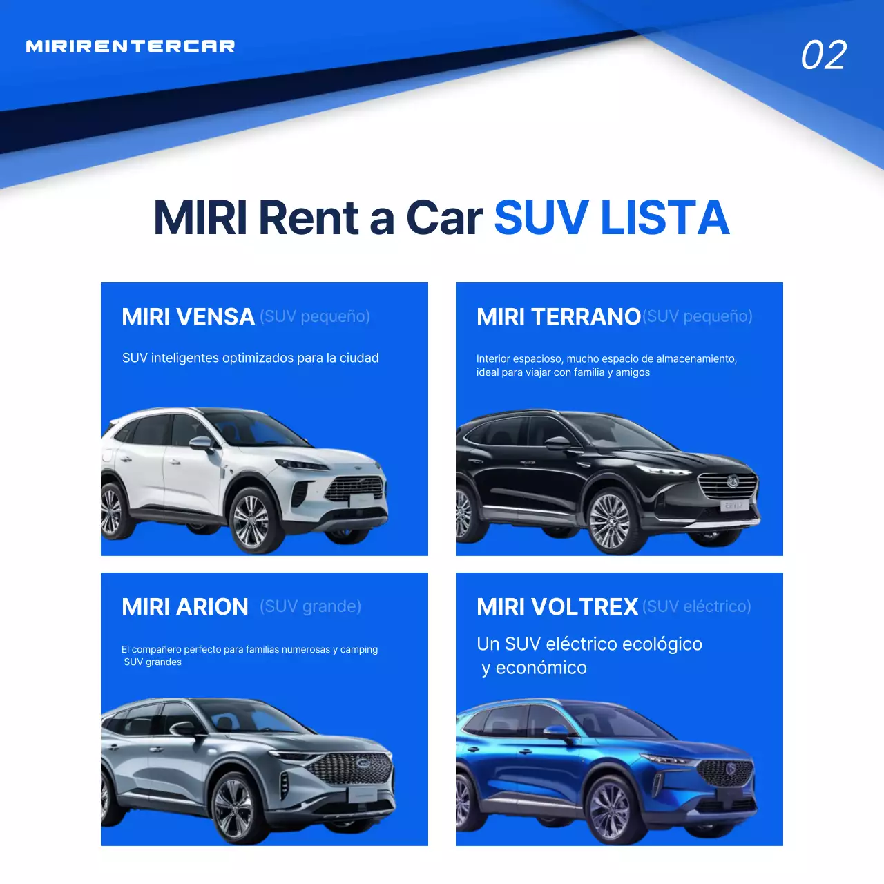 Anuncio de coche moderno azul