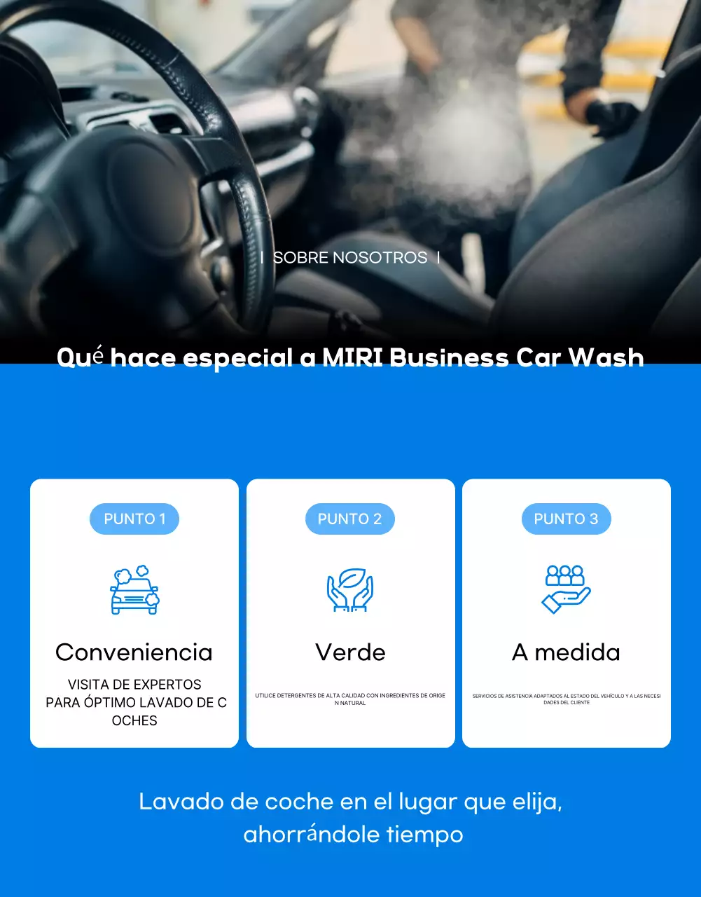 Promoción del servicio de lavado de autos Blue Modern